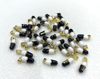Kolorowe pigułki chłodzące z emalii, zawieszki na bransoletkę, naszyjnik, prezenty DIY dla kobiet, ok. 21 x 6 mm