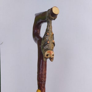 Wandelende stokbuidelrat en albino python