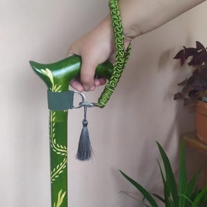 Olive wooden cane for women Carved handle and staff Wood walking stick Hand carved Hiking sticks Walking canes Gift for mom.Wooden canes