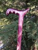 Purple wooden cane for women Carved handle and staff Ladies walking sticks Hand carved Hiking stick Walking canes Gift for hikers 