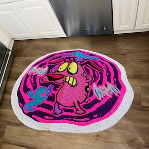 Courage the Cowardly Dog Floor Mat Washable Area Rugs Living Room Wool Carpet