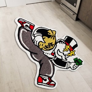 Alec Monopoly Hypebeast Floor Mat Modern Area Rug Living Room Accent Wool Carpet image 2