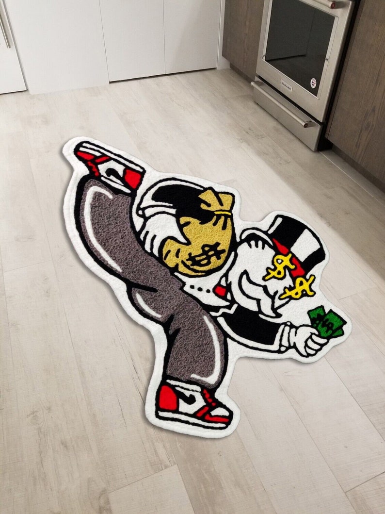 Alec Monopoly Hypebeast Floor Mat Modern Area Rug Living Room Accent Wool Carpet image 2