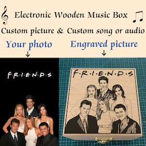 Custom Melody Electronic Music Box | Any length of the audio clip | Rechargeable USB sound mechanism |  Personalized Wooden MP3 Box