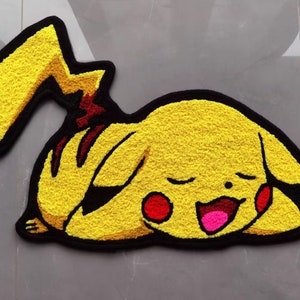 Pikachu Rug,Knitting Handmade Non-slip Area Rug Home Decor