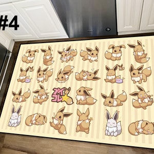 Japanese Anime Rug, Eevee Vaporeon Espeon Sylveon Leafeon Umbreon Rug ...