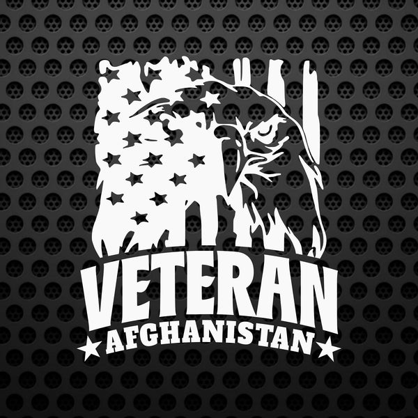 Afghanistan Veteran War Eagle Vinyl Decal Car Truck window, Mirror, trailer, Bumper, cornhole, laptop, yeti/cooler sticker