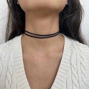 Klassisk dubbelsnörehalsband || Elegant svart mockahalsband
