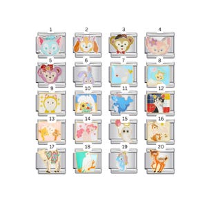 48. Cute Disney Cartoon Animals Italian Bracelet Charms || Silver Italian Charms for Italian Charm Bracelets, Personalised Charms