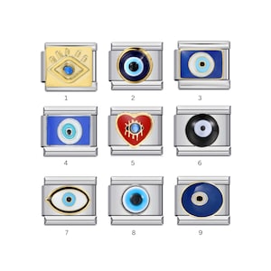 31. Lucky Eye, Evil Eye Italian Bracelet Charms || Silver Italian Charms for Italian Charm Bracelets, Personalised Charms