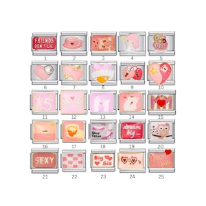 12. Cute Pink Italian Bracelet Charms || Silver Italian Charms for Italian Charm Bracelets, Personalised Charms