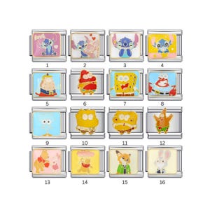 18. Lilo & Stitch, Spongebob, Winnie the Pooh, Zootopia Italian Charms || Silver Italian Charms for Italian Charm Bracelets, Personalised