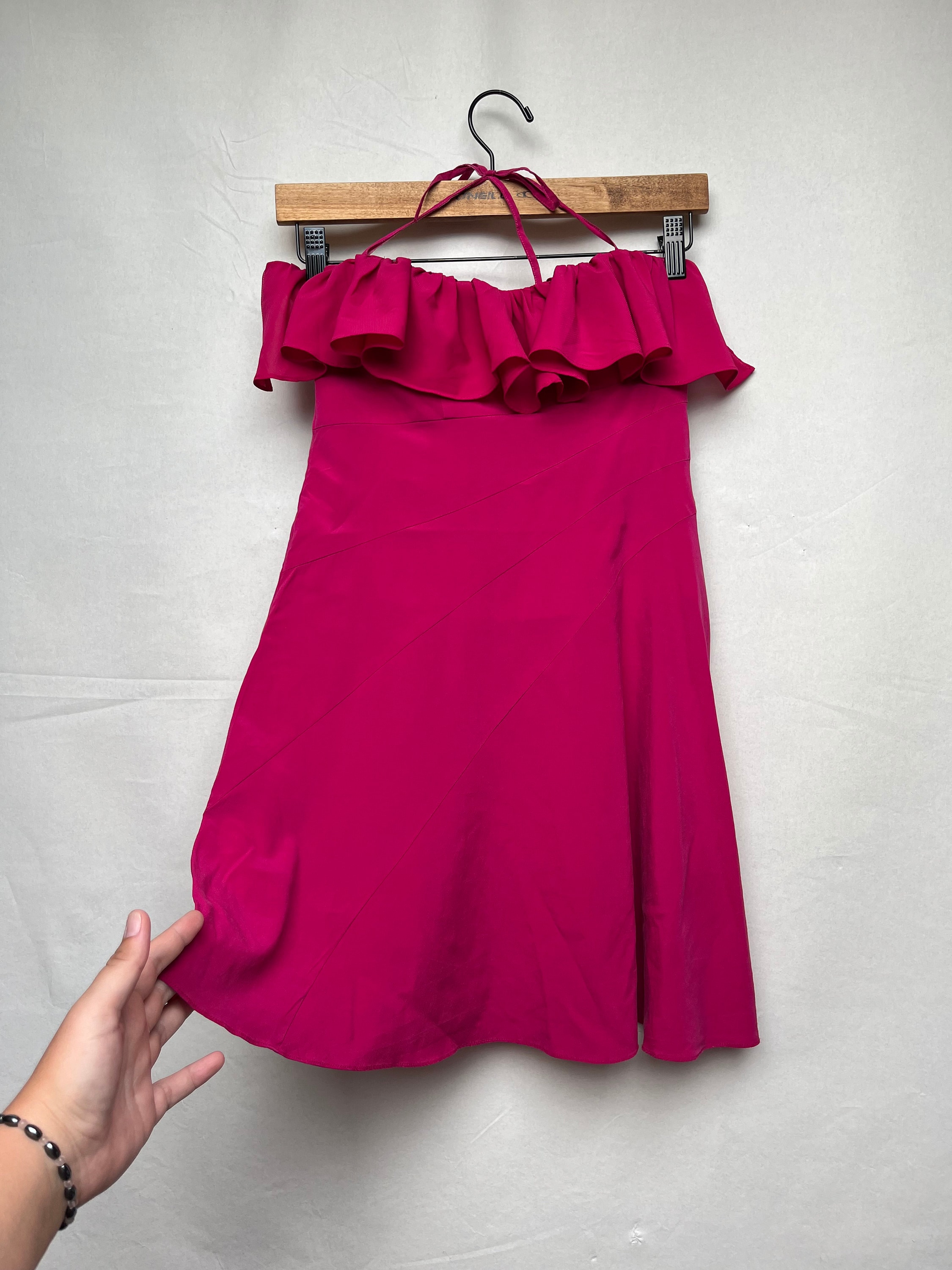asos pink backless dress