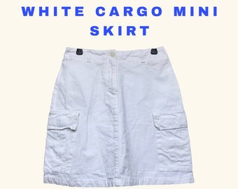 White cargo mini skirt