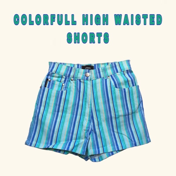 Colorful high waisted shorts