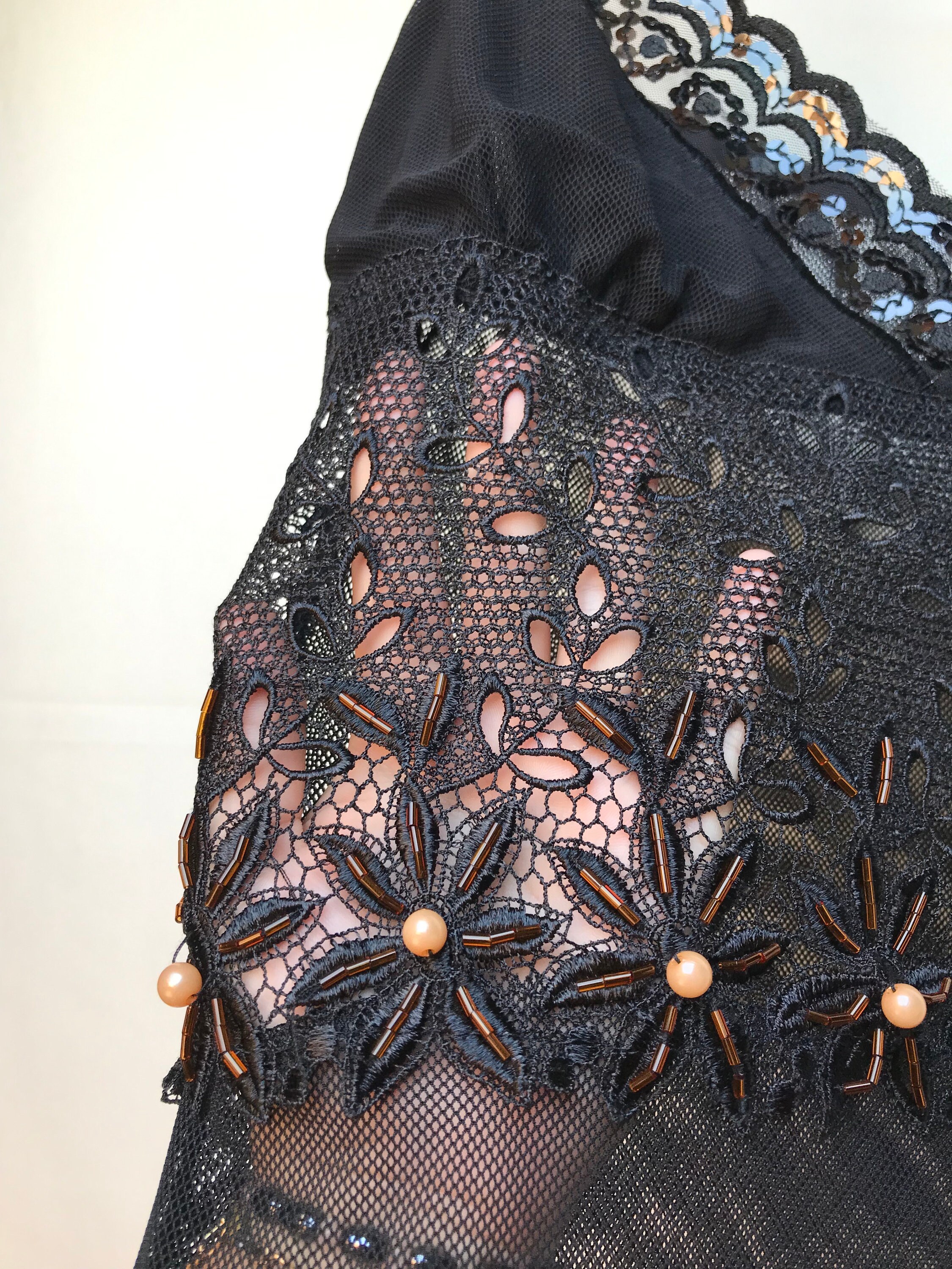 Vintage Beaded Mesh Top (S)