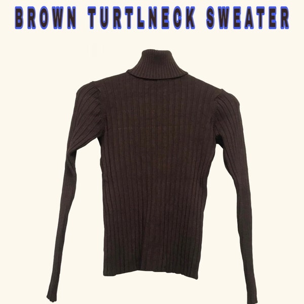 Brown turtleneck sweater