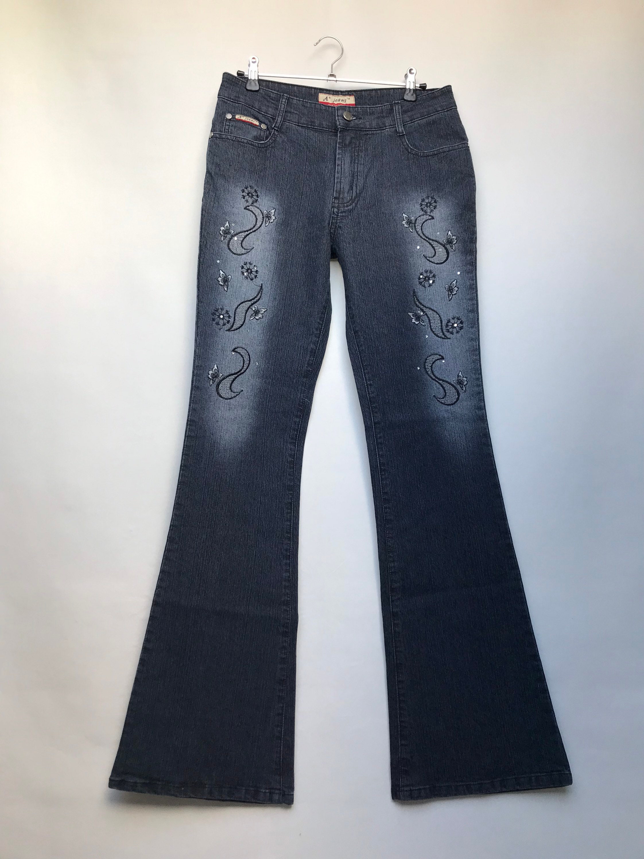 Vintage Flared Lowrise Jeans Y2k Etsy