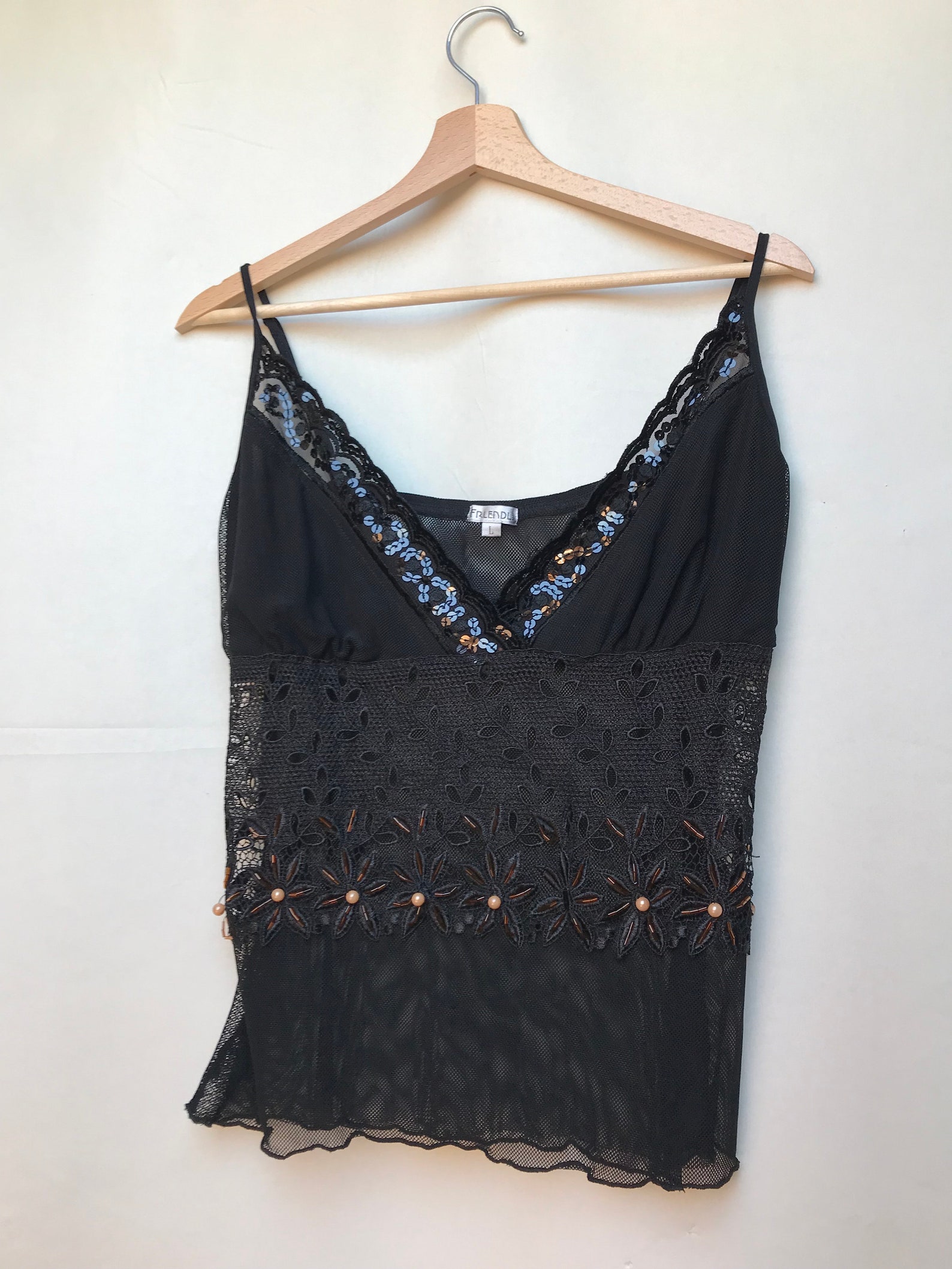 Vintage Beaded Crochet Top