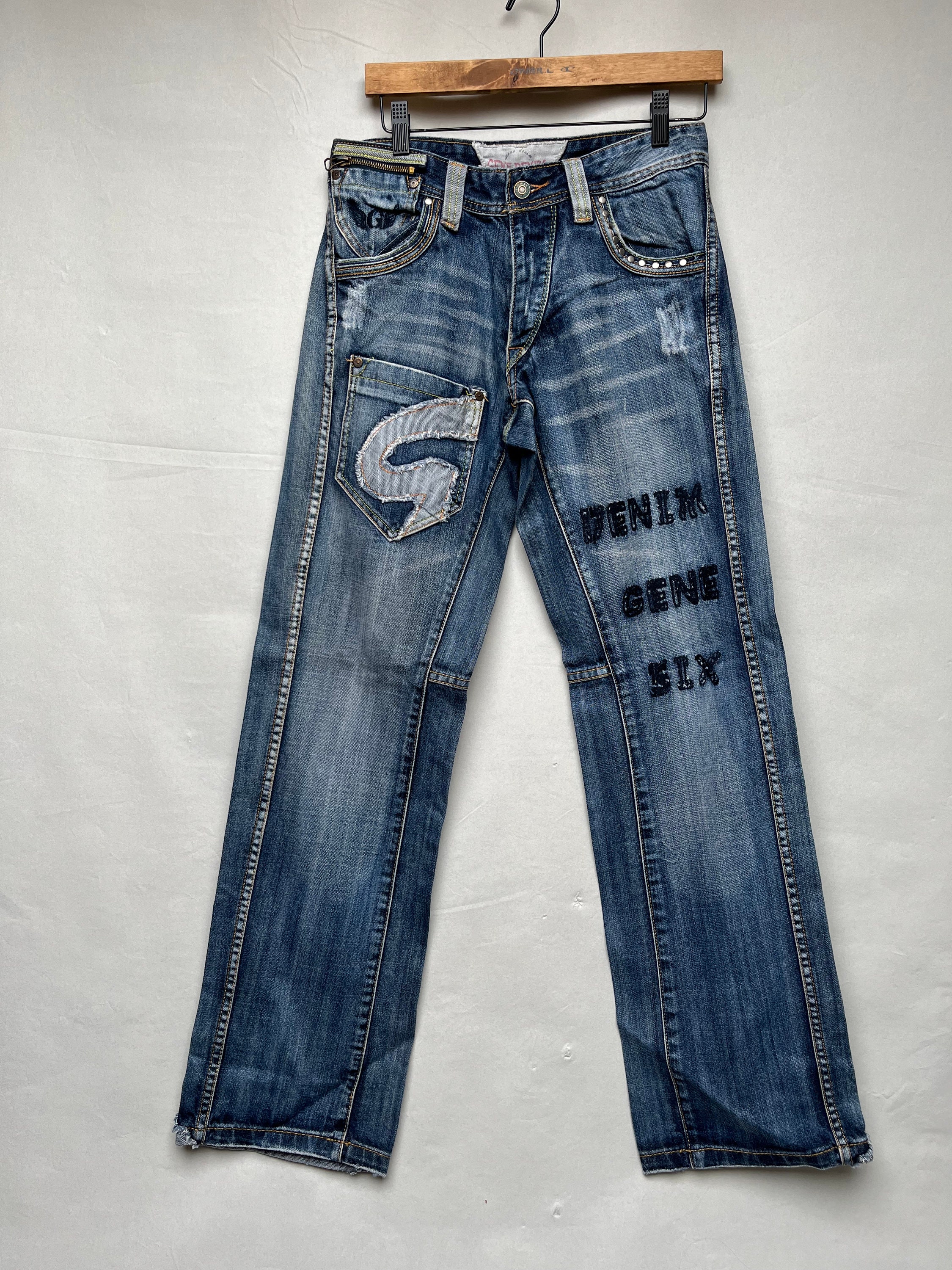 Jeans À Jambe Droite À Bord Brut Hommes Y2k Jeans Style Rue - Temu France