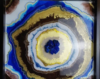 Resin painting. Geode wall art. Resin painting. Wall decoration. Gift idea.