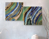 Geode wall art. Quadro in resina. Decorazione per parete. Quadro moderno