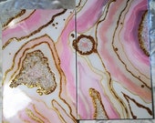 Geode wall art- Quadro in resina- CHERRY BLOSSOM