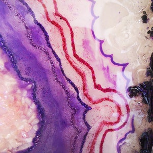 Resin painting Geode wall art PINK AND PURPLE image 4