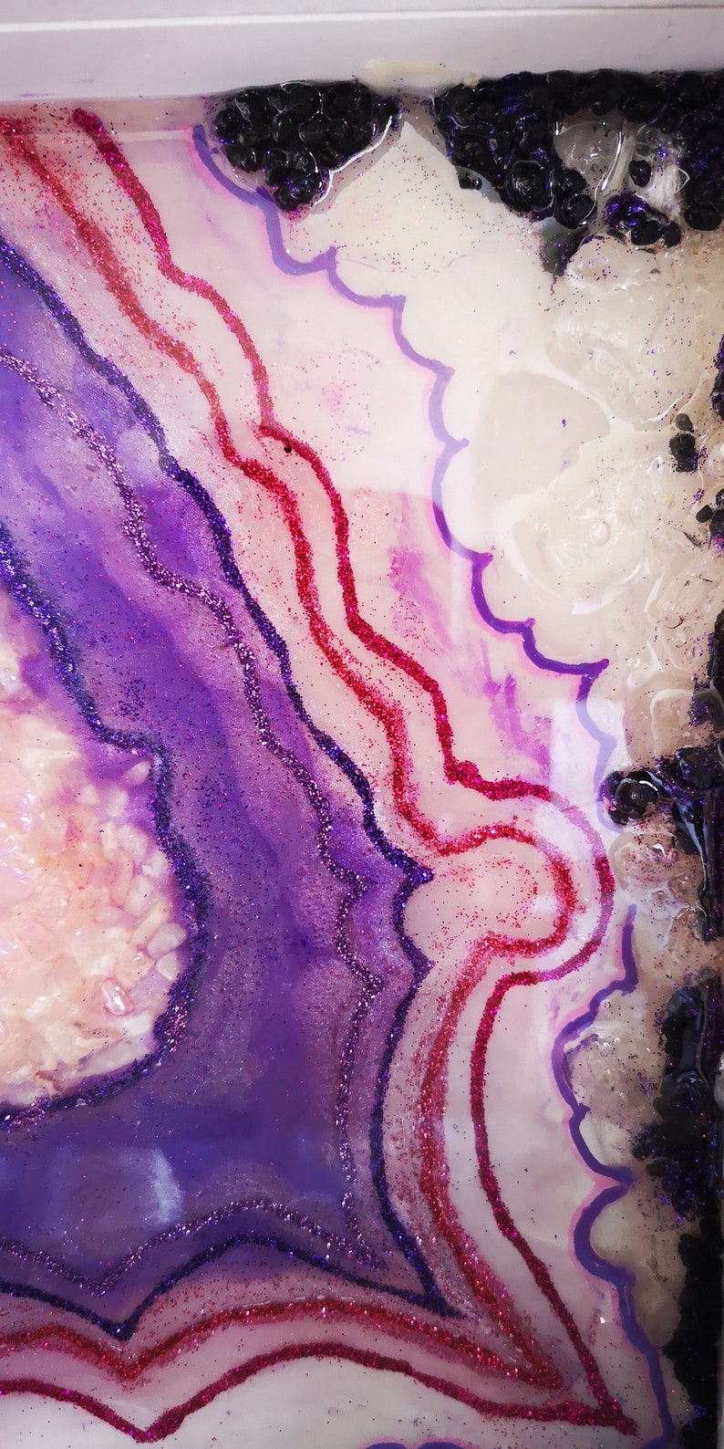 Resin painting Geode wall art PINK AND PURPLE image 4