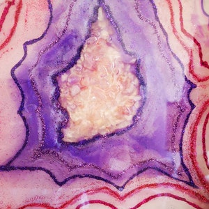 Resin painting Geode wall art PINK AND PURPLE image 5