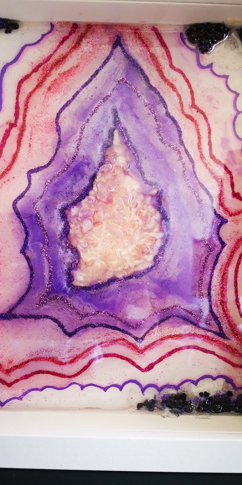 Resin painting Geode wall art PINK AND PURPLE image 5