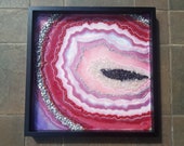 Quadro in resina- Geode wall art- AGATA ROSSA # 1