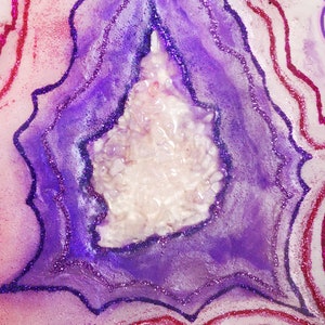 Resin painting Geode wall art PINK AND PURPLE image 9