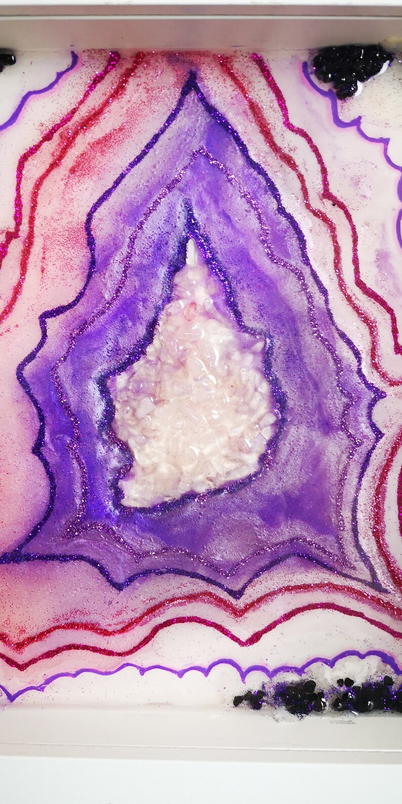 Resin painting Geode wall art PINK AND PURPLE image 9