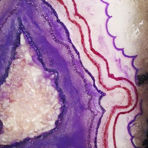 Resin painting Geode wall art PINK AND PURPLE image 7