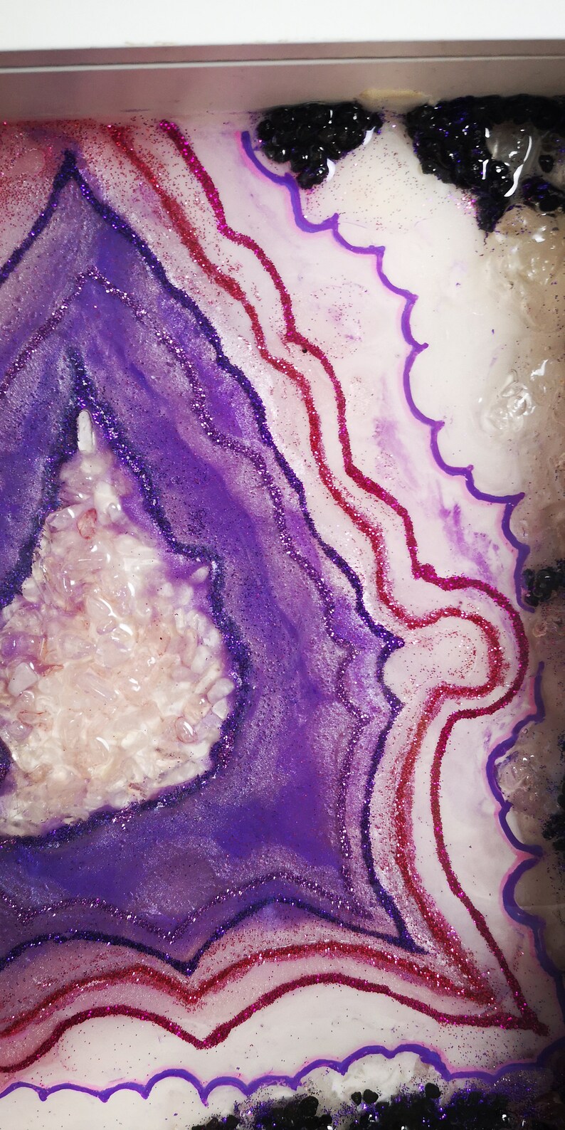 Resin painting Geode wall art PINK AND PURPLE image 7