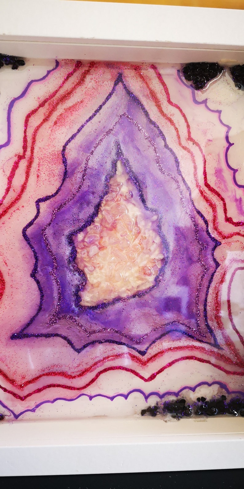 Resin painting Geode wall art PINK AND PURPLE image 3