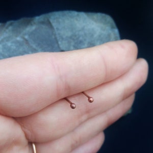 Tiny little copper earrings, copper wire dots studs