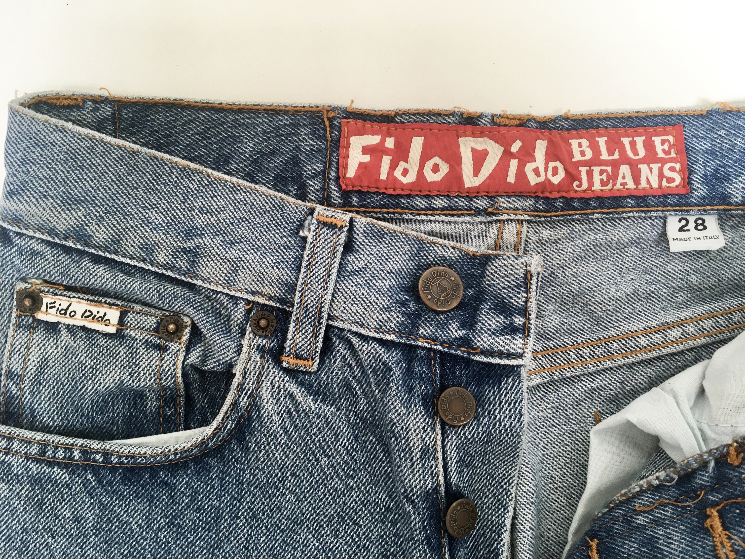 Vintage Zeldzame Originele Jean Fido Dido Blue Jeans - Etsy Nederland