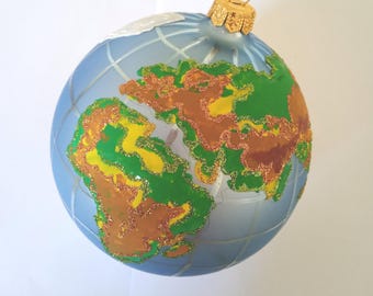 Large Glass Globe Christmas Decoration, Handmade Glass Ornament