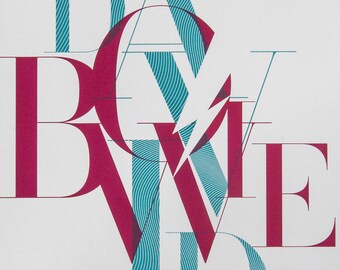 DAVID BOWIE A PLAYLIST IN_PICTURES - High Quality Box set containing 15 Letterpress Bowie Art Prints - Limited edition - Bowie Poster -