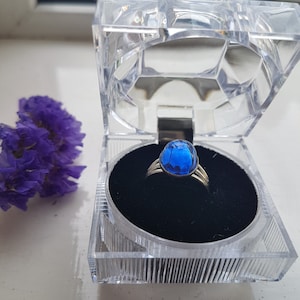 Fabulous Royal Blue Swarovski Crystal ring.  Only 3 available.  Adjustable for comfortable fit.  Stunning colour.  Zodiac sign of Aquarius