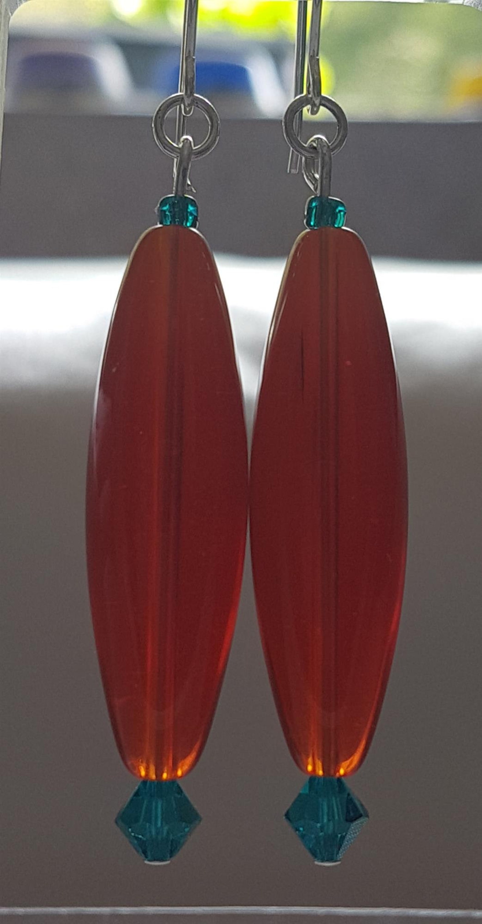 Stunning Handmade Vibrant Red Glass Earrings with Etsy