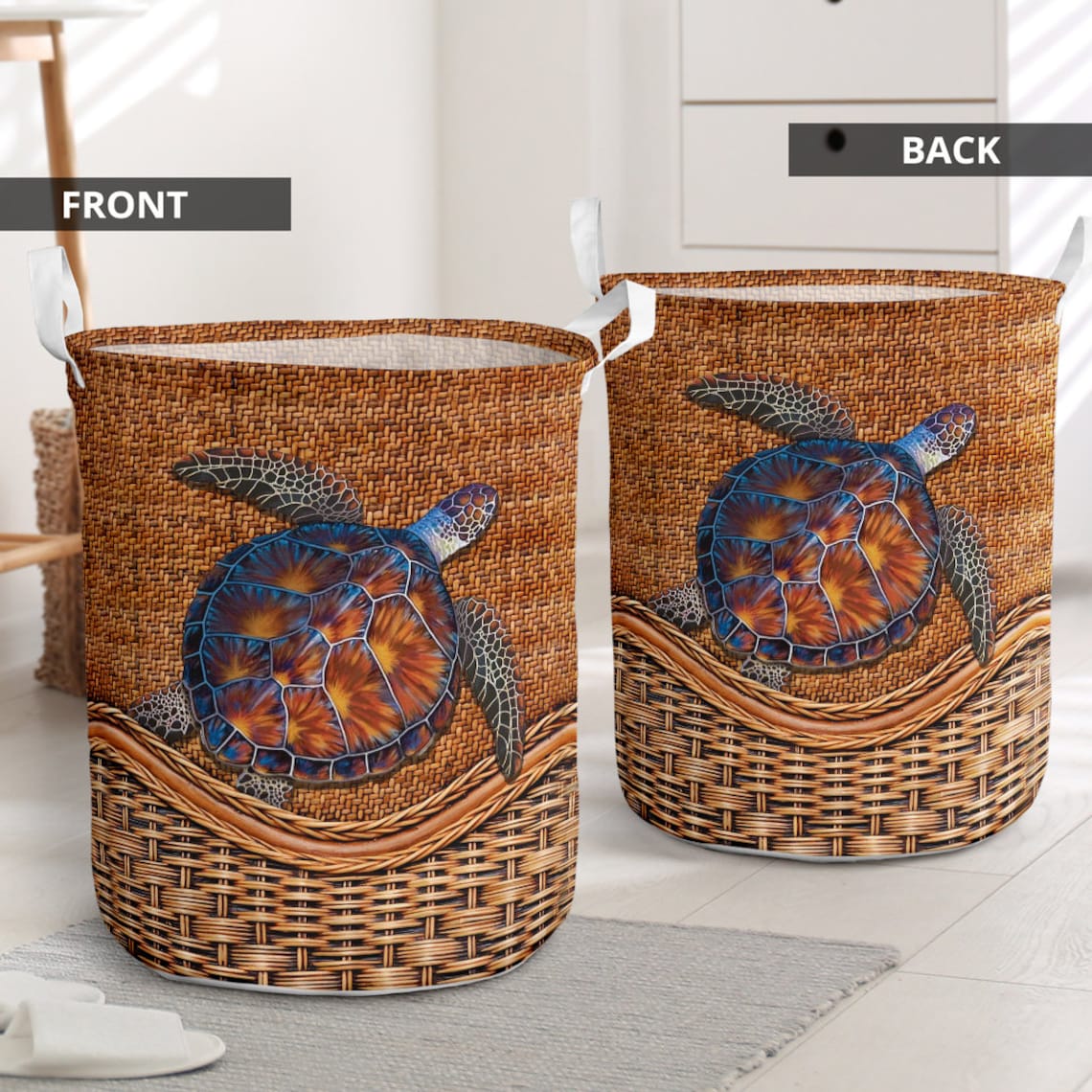 Sea Turtles Laundry Basket Stylish Storage Special Gift Etsy