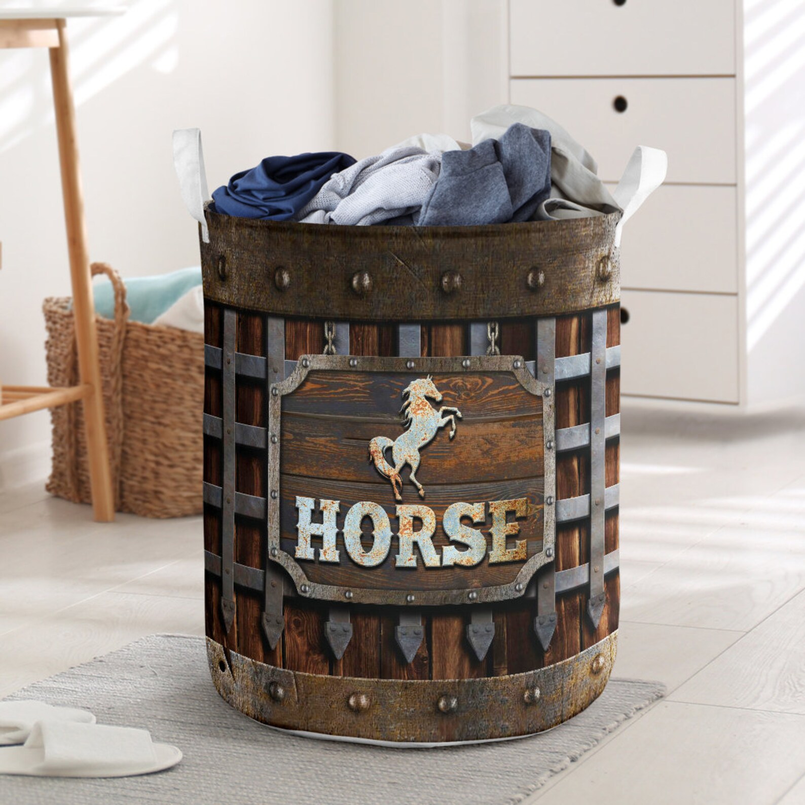 Horse Laundry Basket Lightweight Foldable Storage Bin Easy Etsy Ireland