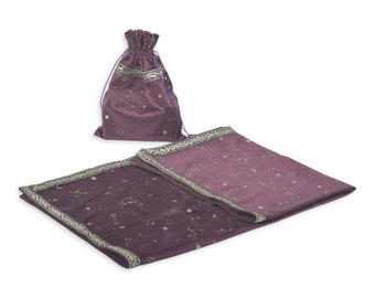 Tapis de Tarot - Pochon pour cartes de tarot - Velours - Jeu de tarot divinatoire  - Thème astral - Ésotérisme, Divination et Voyance