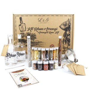 L&G Kit preparazione rum organizzato Idea regalo Confezione regalo degustazione sorpresa rum fai da te festività, Natale, San Valentino, compleanno immagine 1