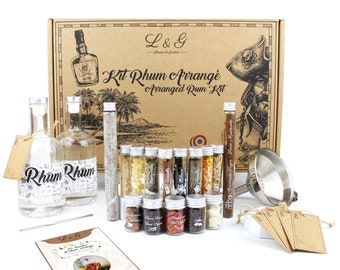 L&G - Kit préparation rhum arrangé - Idée cadeau - Coffret cadeau rhum diy degustation surprise - fêtes, noel, saint-valentin, anniversaire