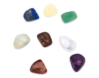 WELOONA Chakra Stones - Set di 8 pietre -Litoterapia -Pietre semipreziose - Minerali cristallini naturali