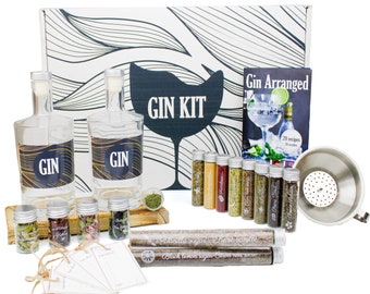 L&G ® - Kit préparation et dégustation gin arrangé - Coffret cadeau original - noël, anniversaire - fabriqué en France